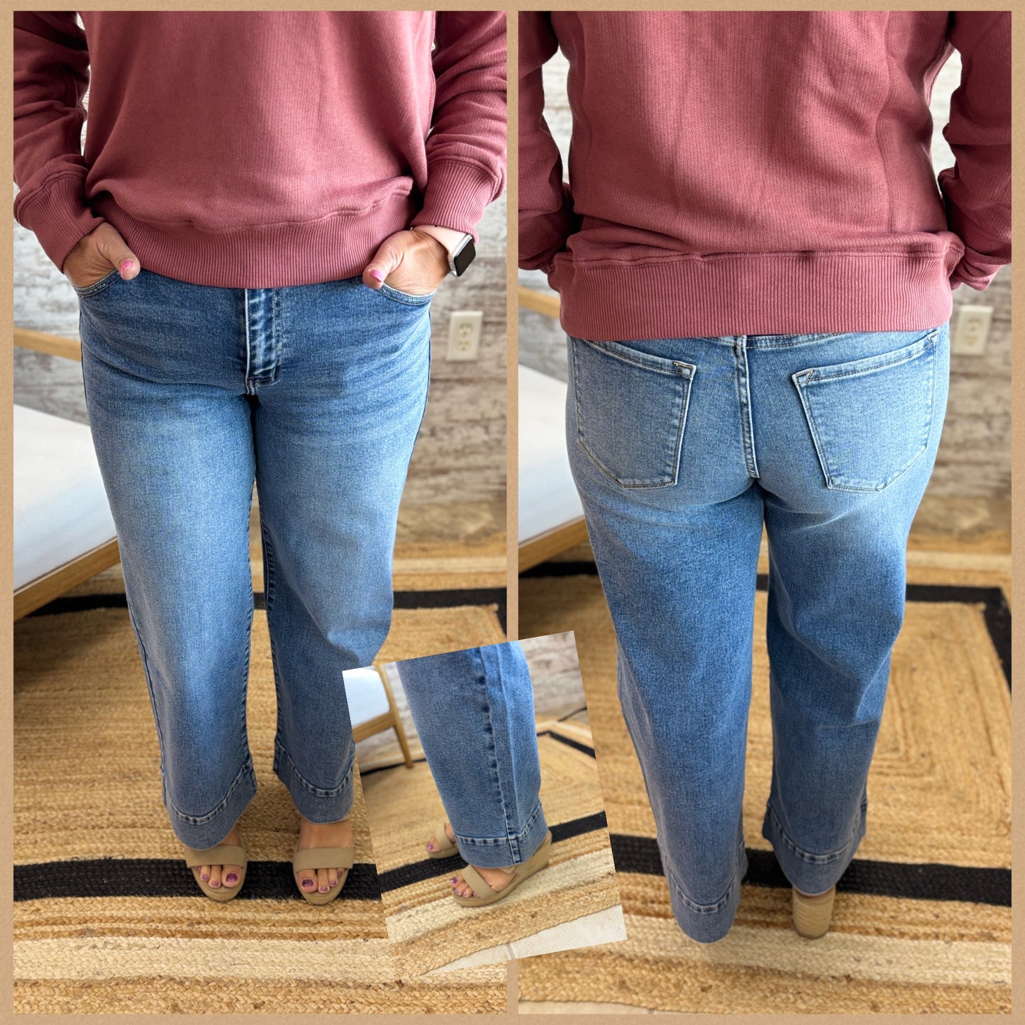 Kancan High Rise Wide Leg Crop KC7479D