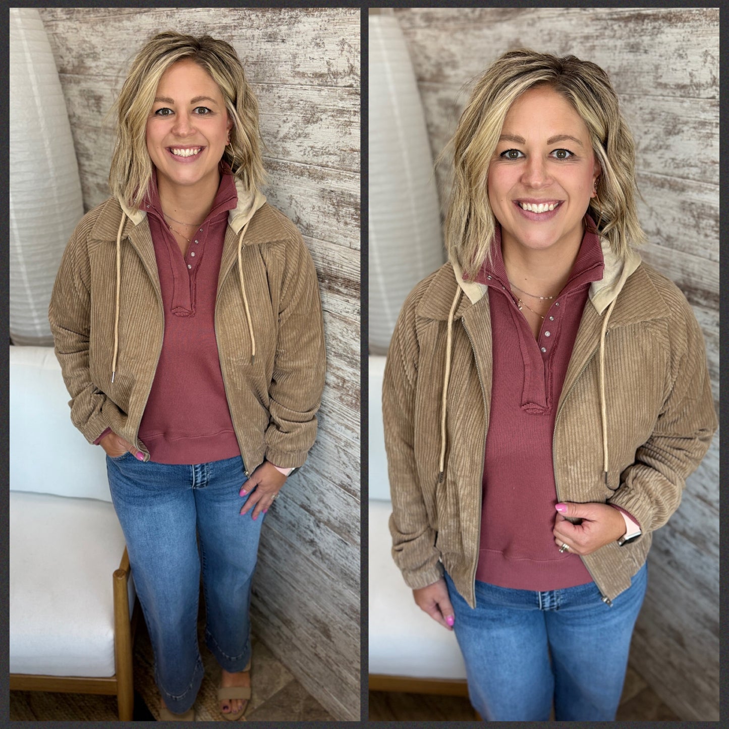 Corduroy Hooded Jacket ~ 3 Colors