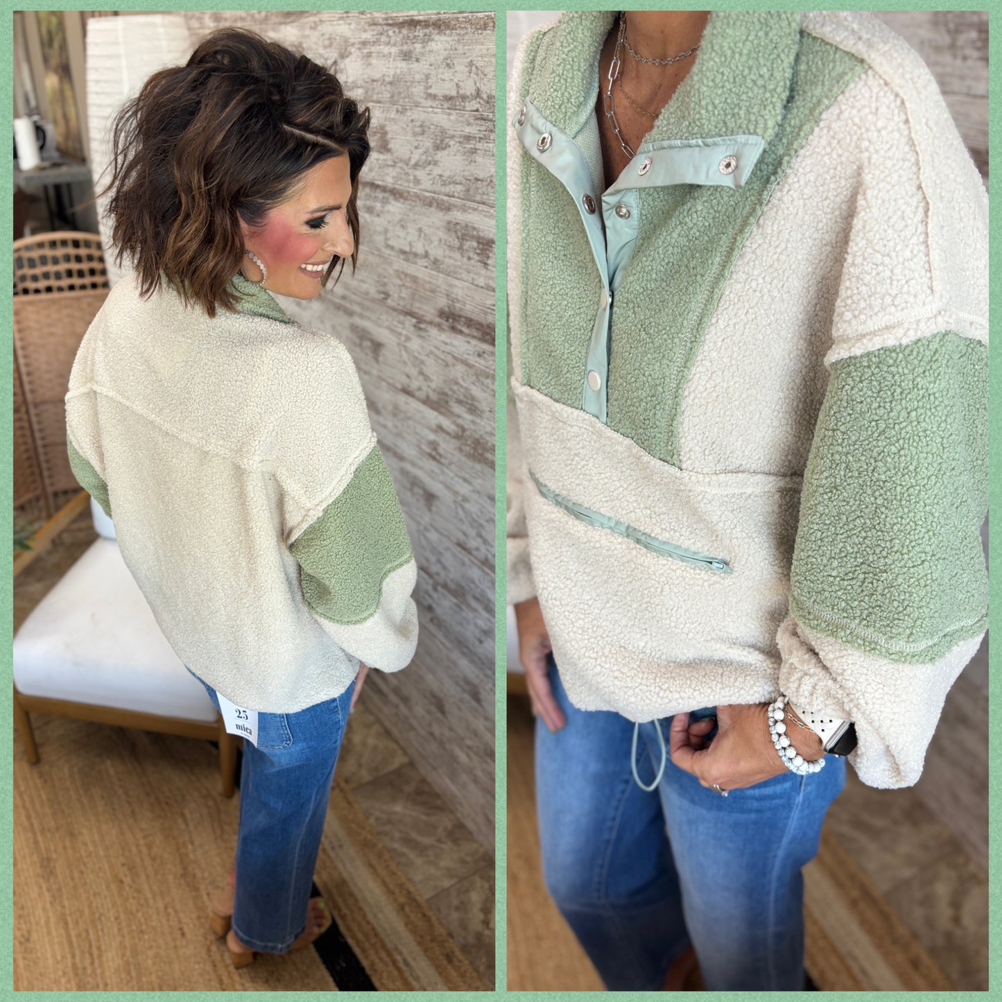 Colorblock Sherpa Pullover ~ 2 Colors
