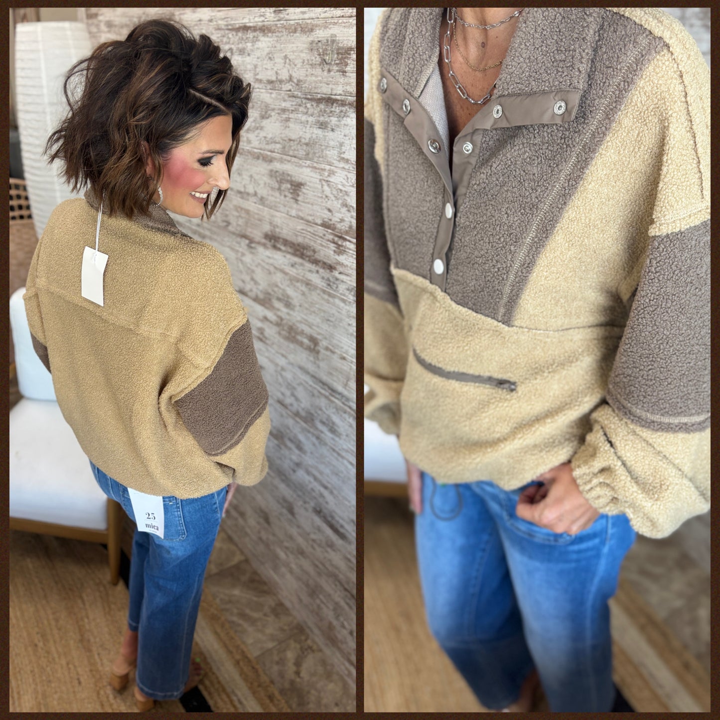 Colorblock Sherpa Pullover ~ 2 Colors
