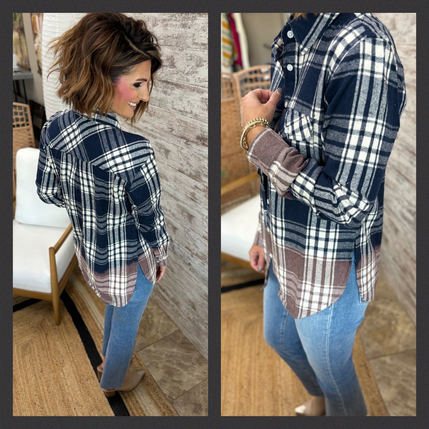 Bleach Dipped Flannel ~ 3 Colors