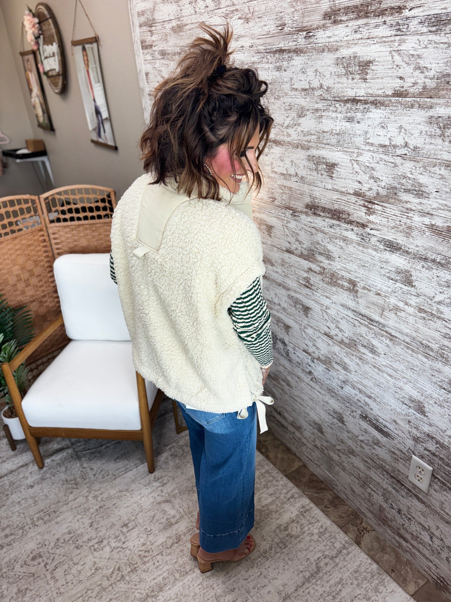 Faux Fur Vest with Tie Detail ~ 2 Colors
