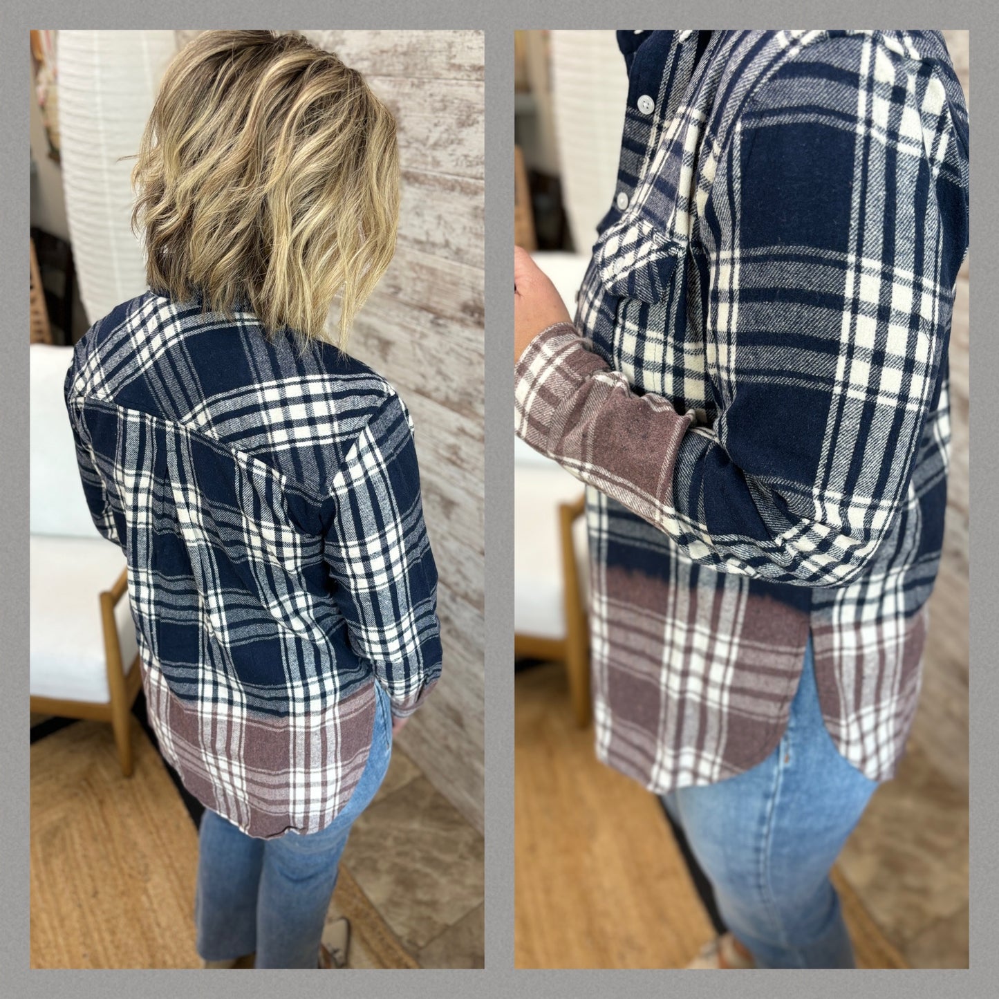 Bleach Dipped Flannel ~ 3 Colors