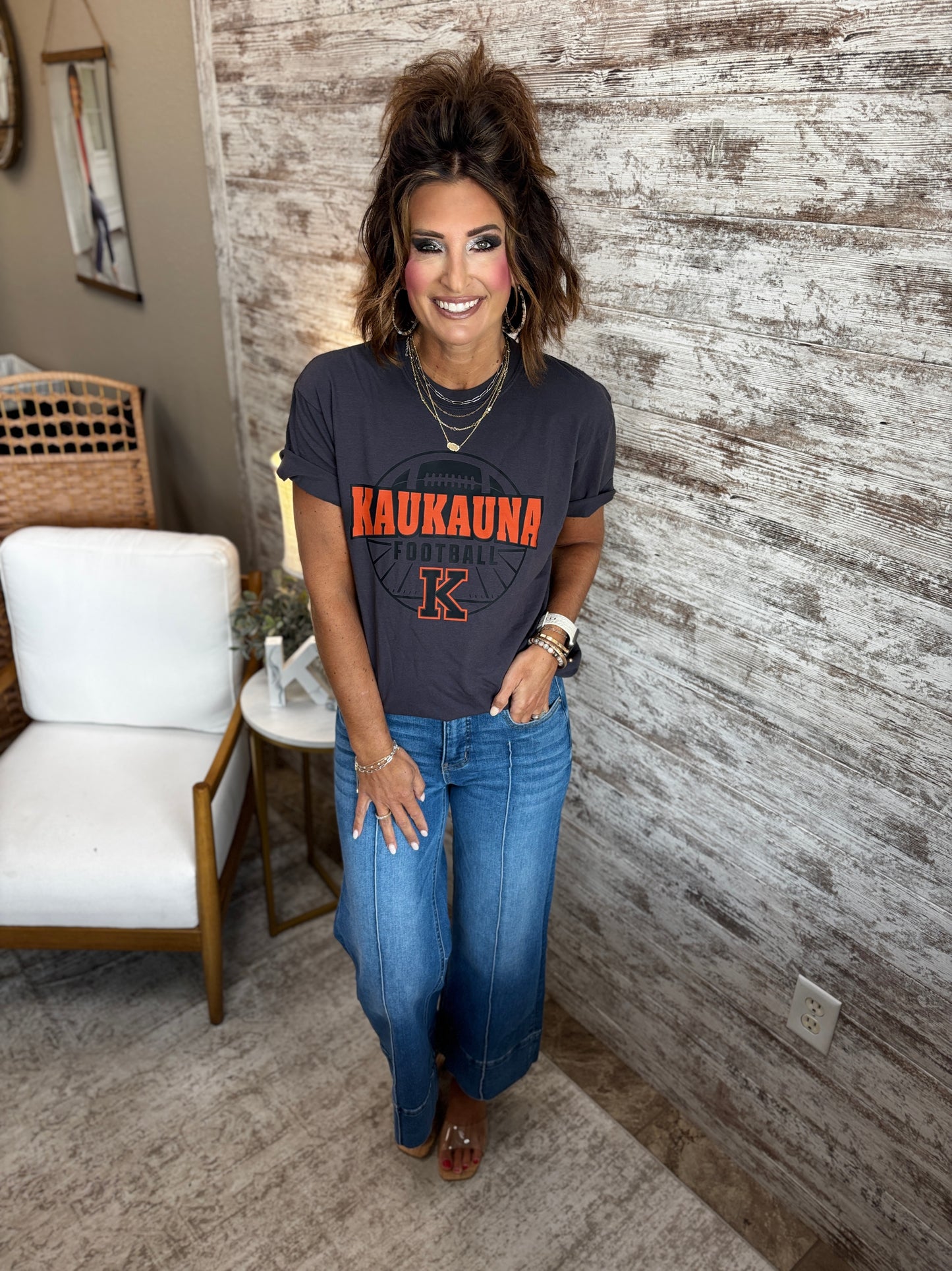 Kaukauna Football Graphite Comfort Colors Tee