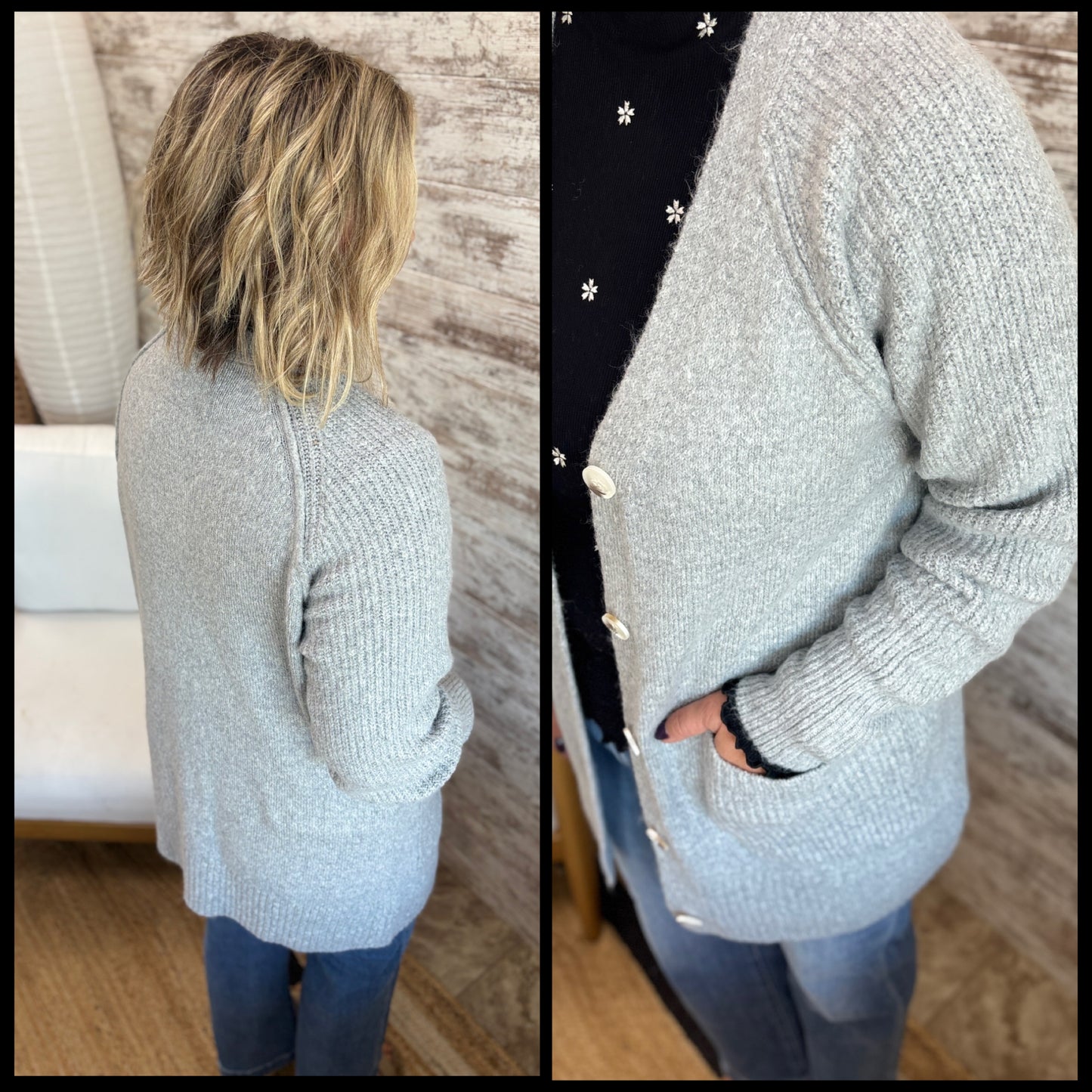 Raglan Sleeve Button Down Sweater ~ 2 Colors