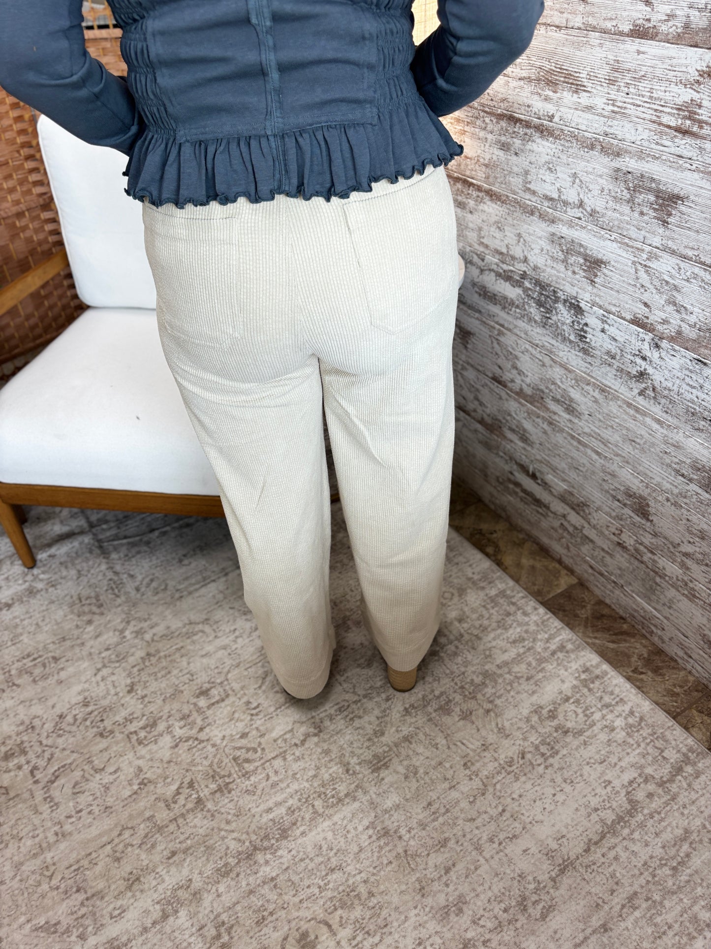 ECRU Wide Leg Corduroy Pant