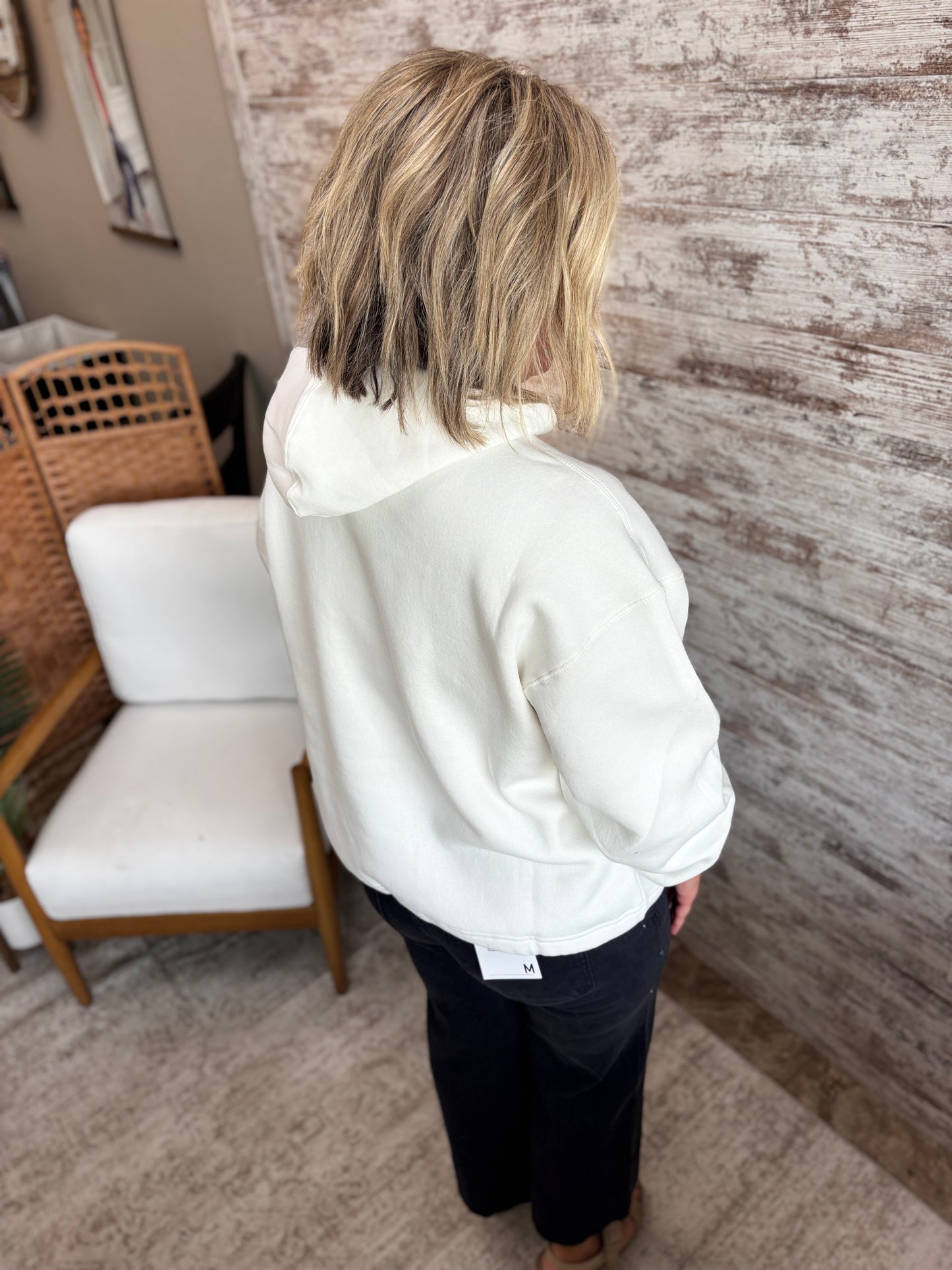 Kimberly Papermakers Pennant Ivory Drawstring Hoodie