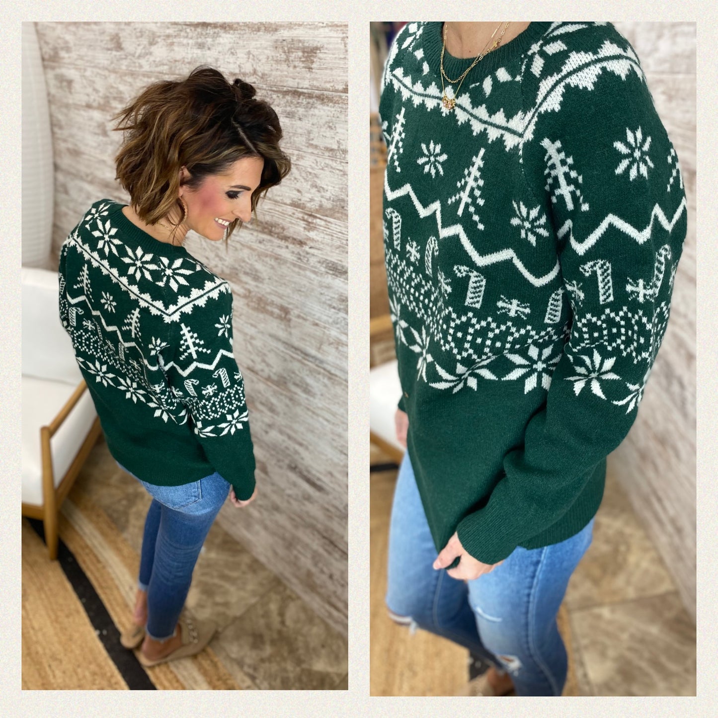 CHRISTMAS RAGLAN SLEEVE SWEATER TOP