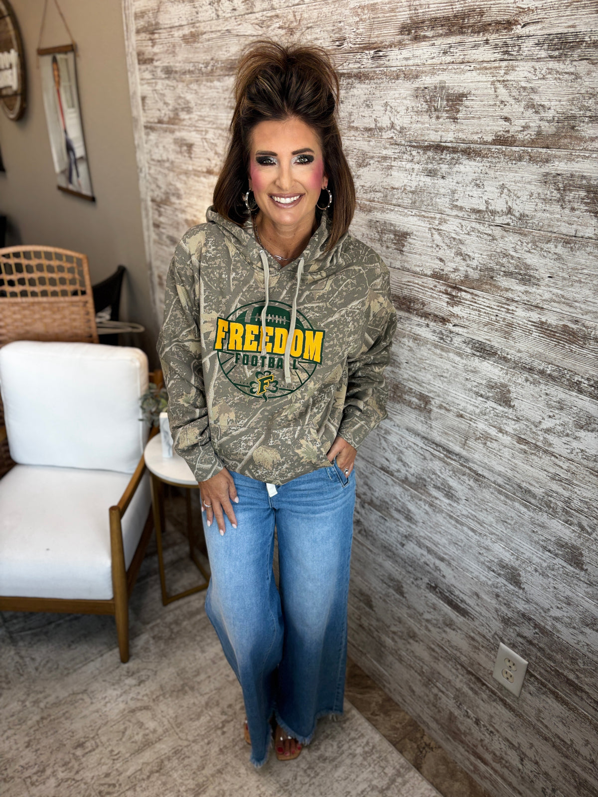 Freedom Football Deadwood Camo Independent Trading Hoodie ~ Youth and Unisex ~