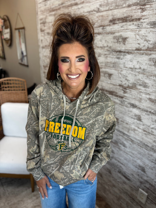 Freedom Football Deadwood Camo Independent Trading Hoodie ~ Youth and Unisex ~