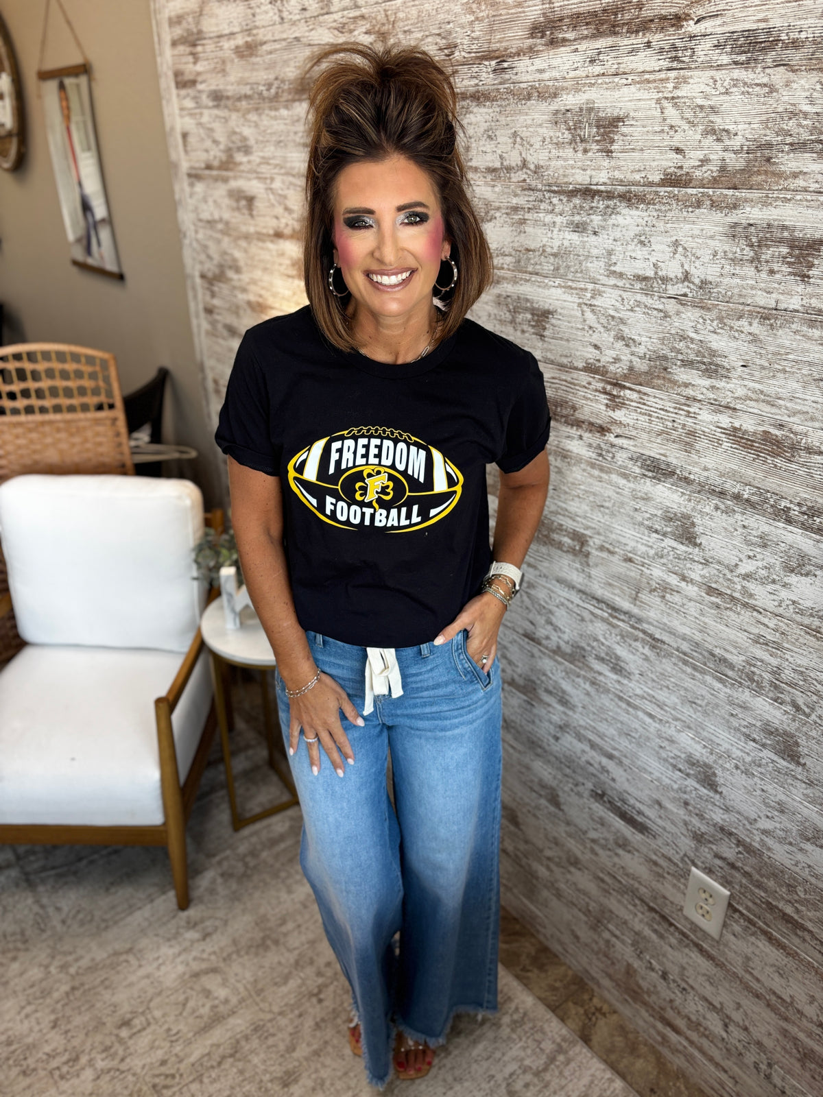 Freedom Football Bella Canvas Jersey Tee~ Unisex and Youth~ 3 Colors