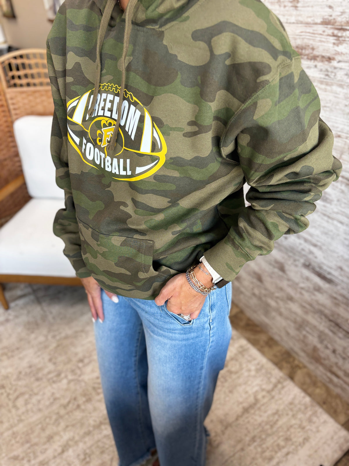 Freedom Football Camo Independent Trading Hoodie ~ Youth and Unisex ~