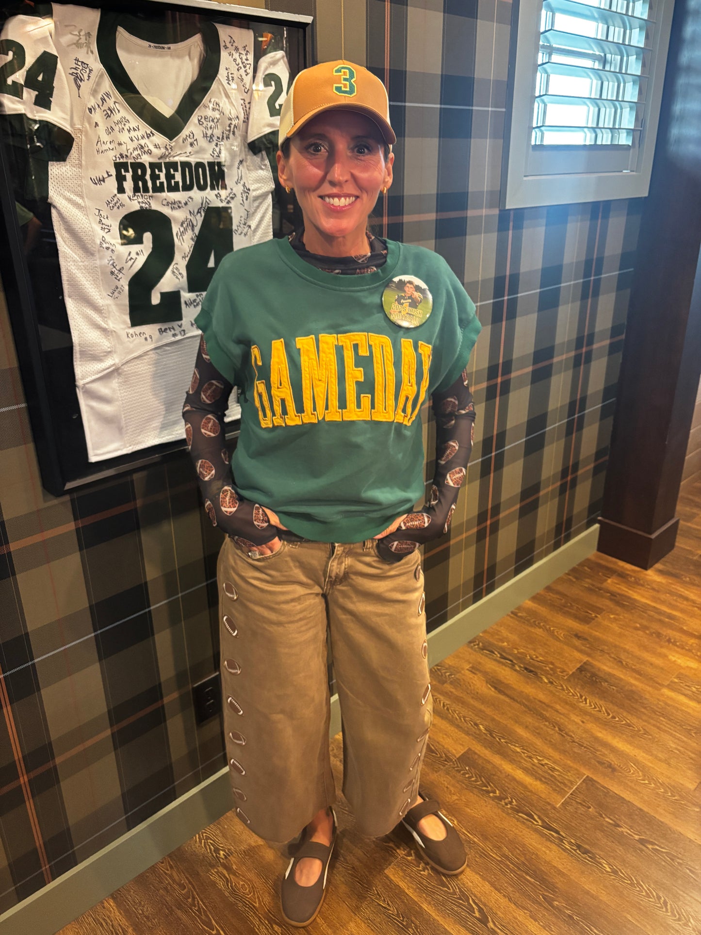 Green and Gold Game Day Short Sleeve Crew