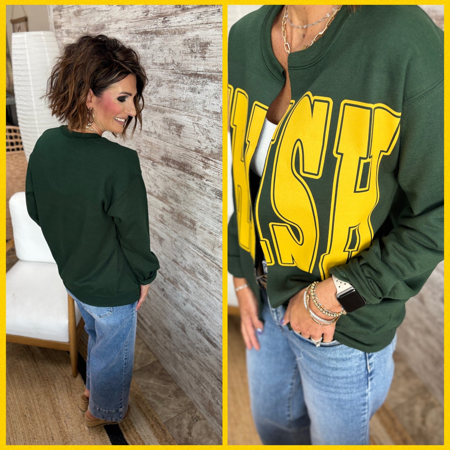 IRISH Forest Green Sweatshirt Cardigan