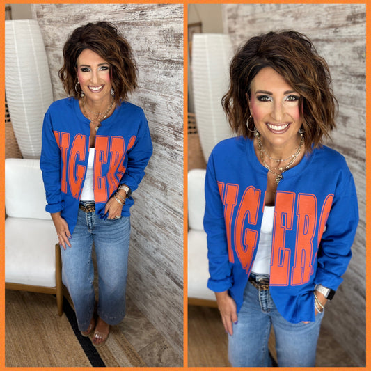 TIGERS Royal Sweatshirt Cardigan