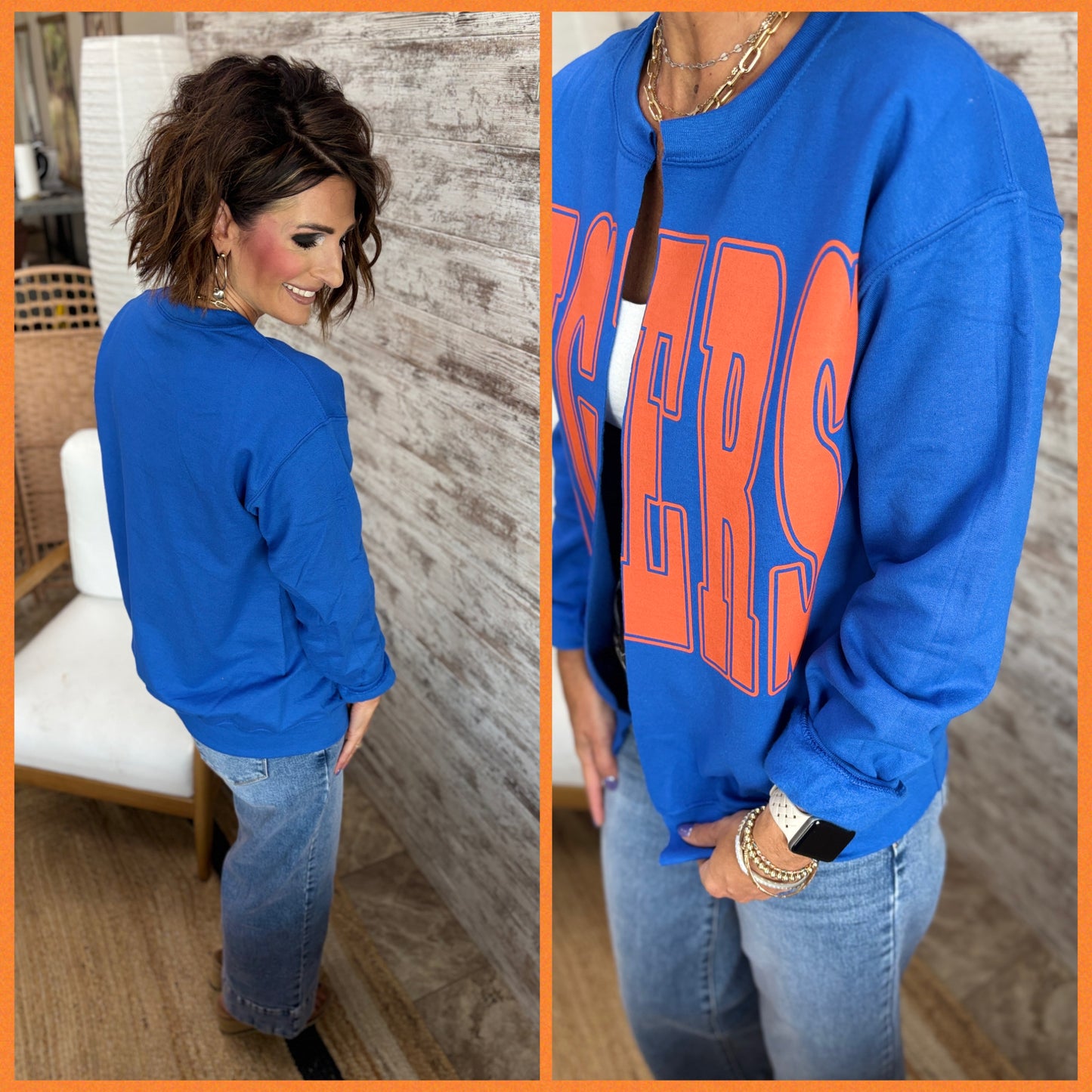 TIGERS Royal Sweatshirt Cardigan