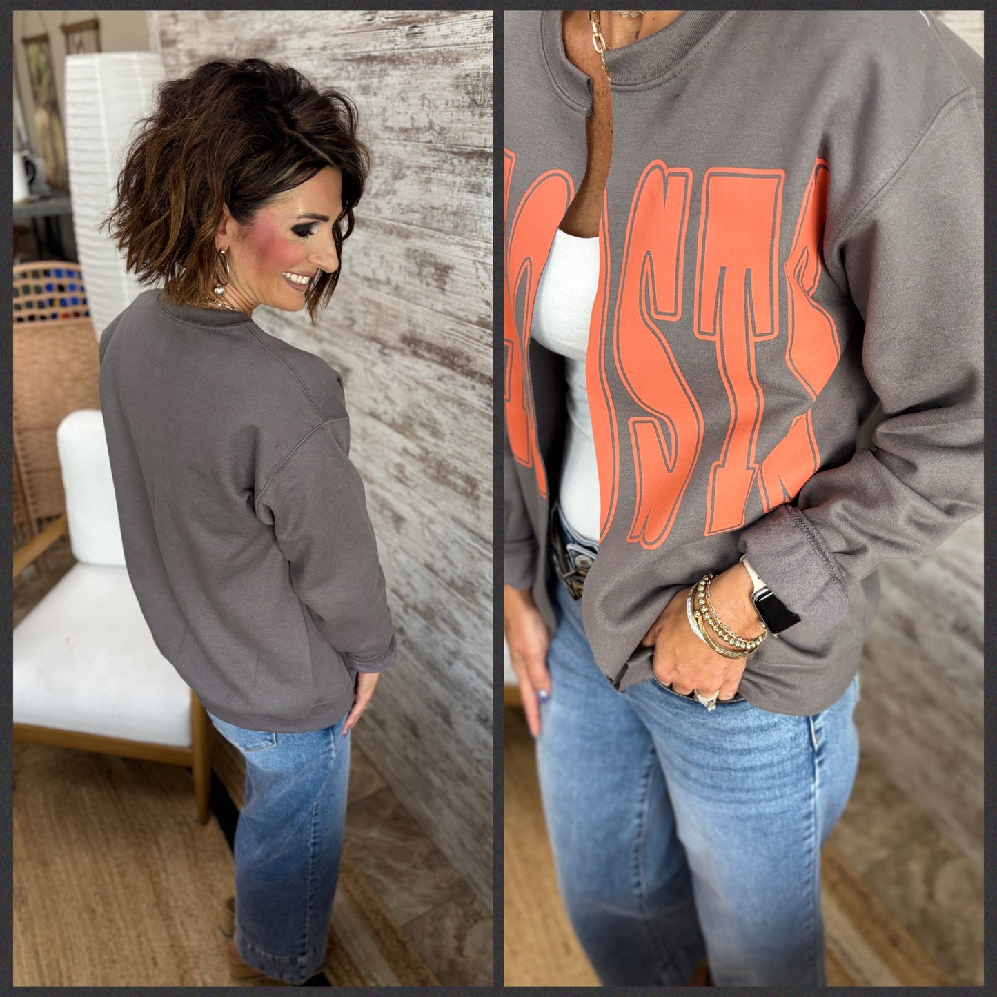 GHOSTS Charcoal Sweatshirt Cardigan