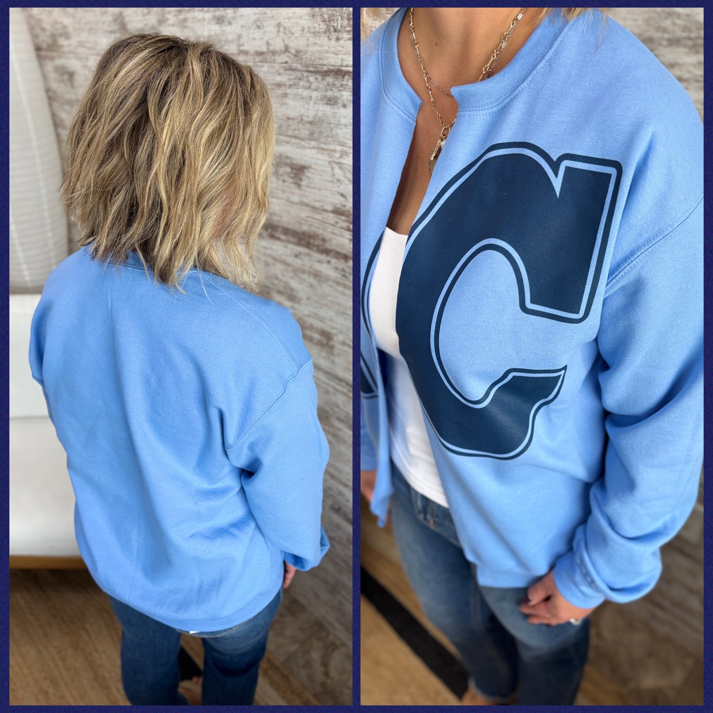 LC Columbia Blue Sweatshirt Cardigan