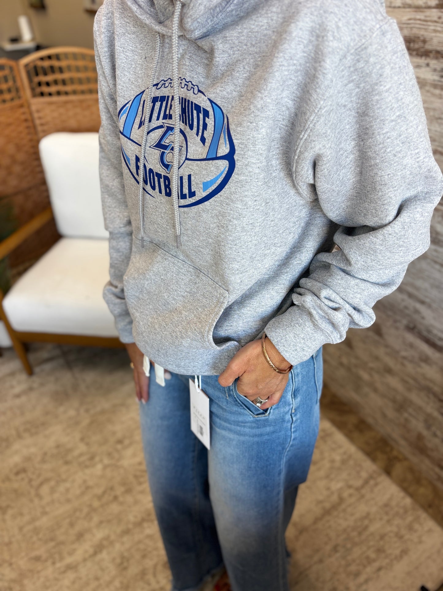 Little Chute Football Athletic Grey Port & Company Hoodie~ Youth and Adult