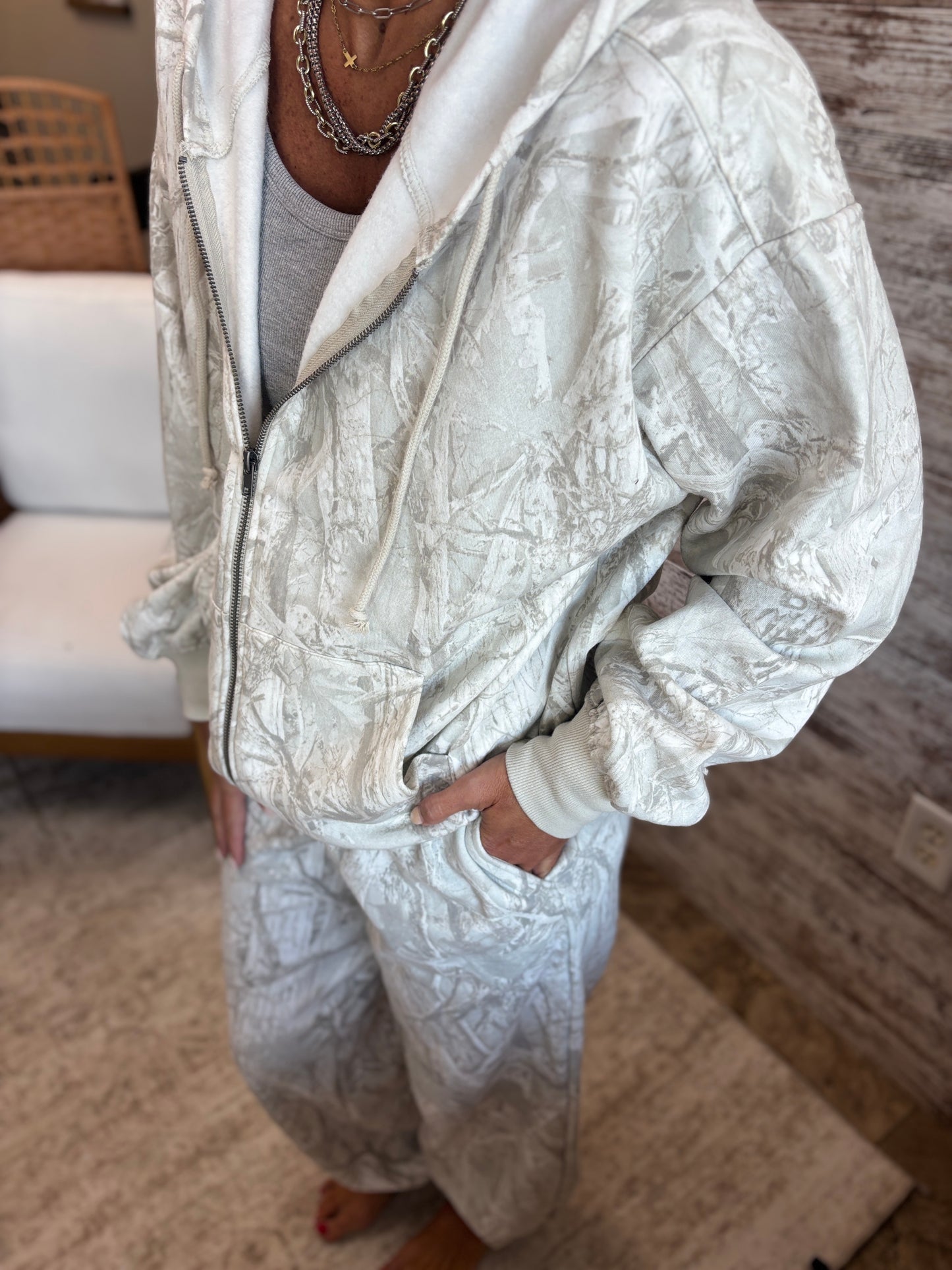 Gray Camo Zip Up