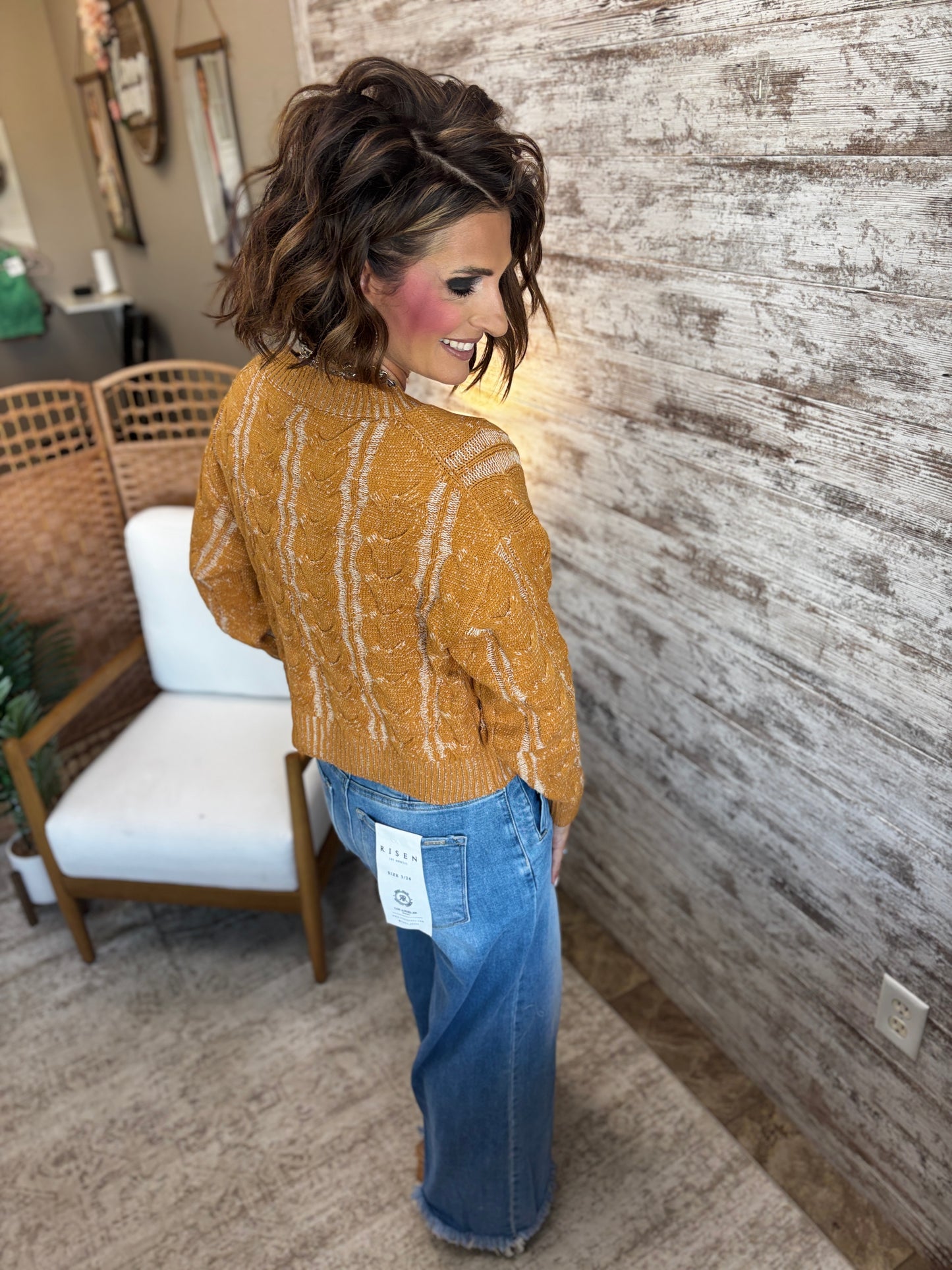 Golden Mustard Twisted Sweater