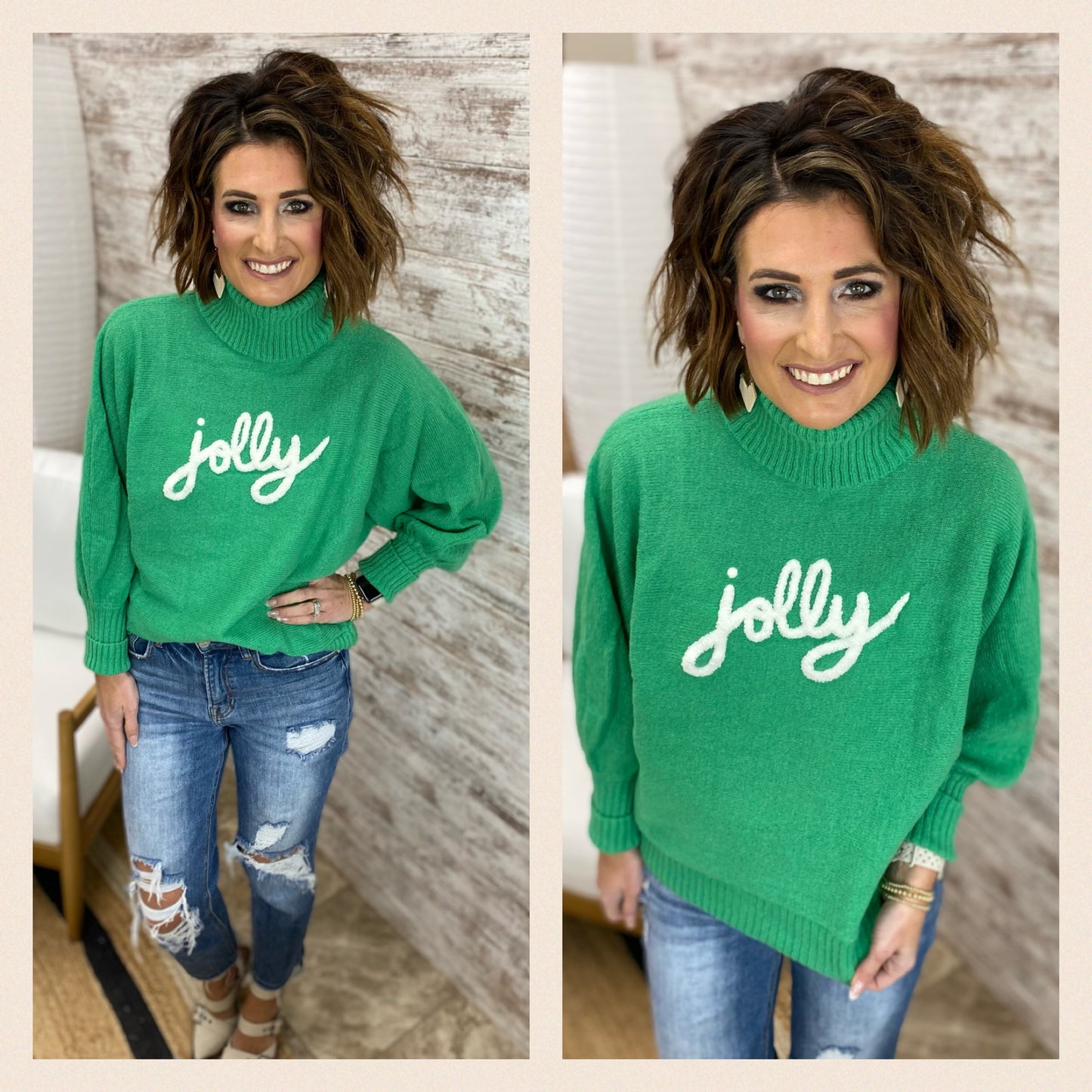 Jolly Kelly Green Turtleneck Sweater – Kenny Rose Boutique