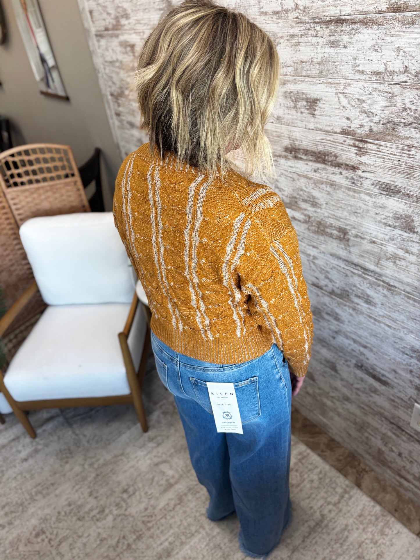 Golden Mustard Twisted Sweater