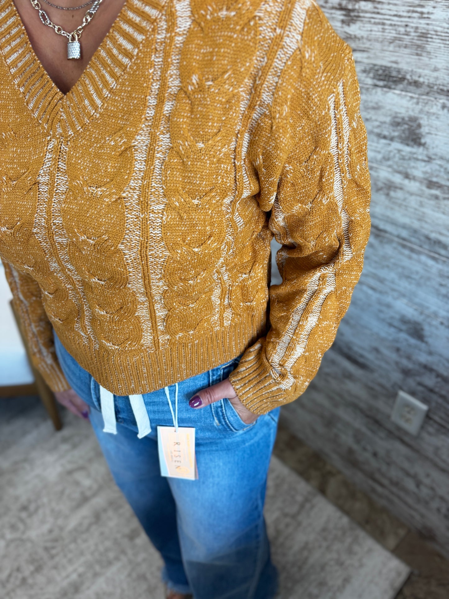 Golden Mustard Twisted Sweater