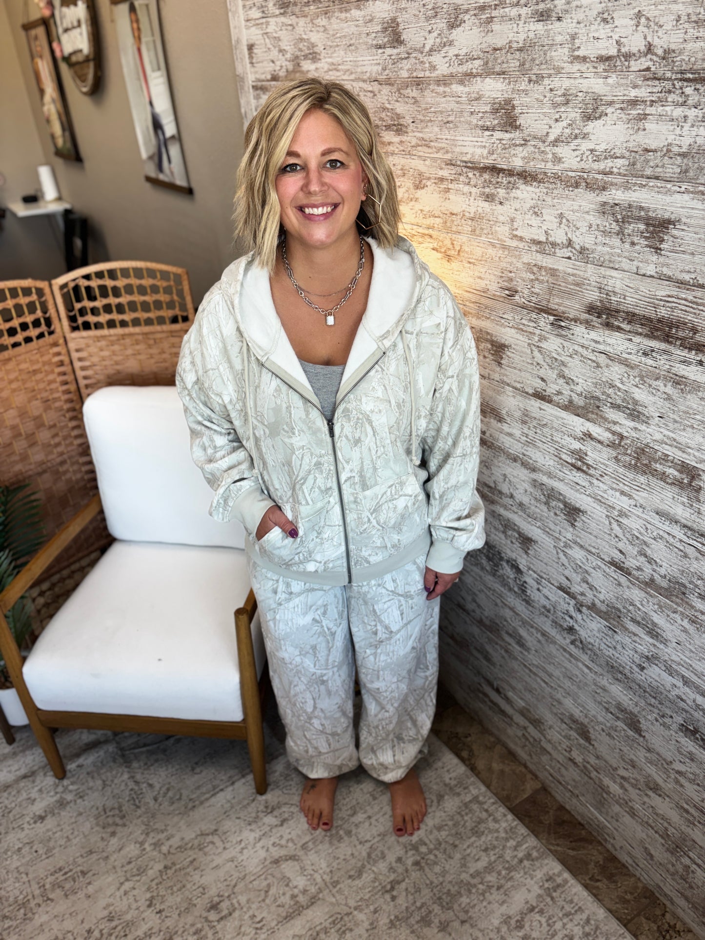 Gray Camo Zip Up