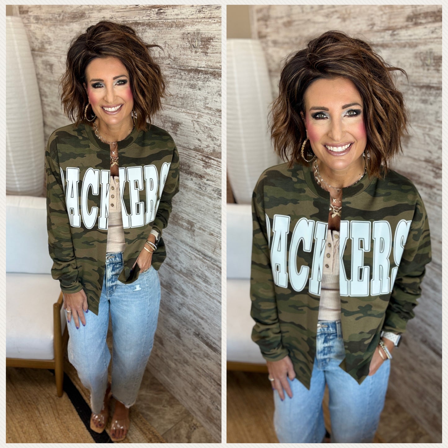 PACKERS Forest Camo Sweatshirt Cardigan