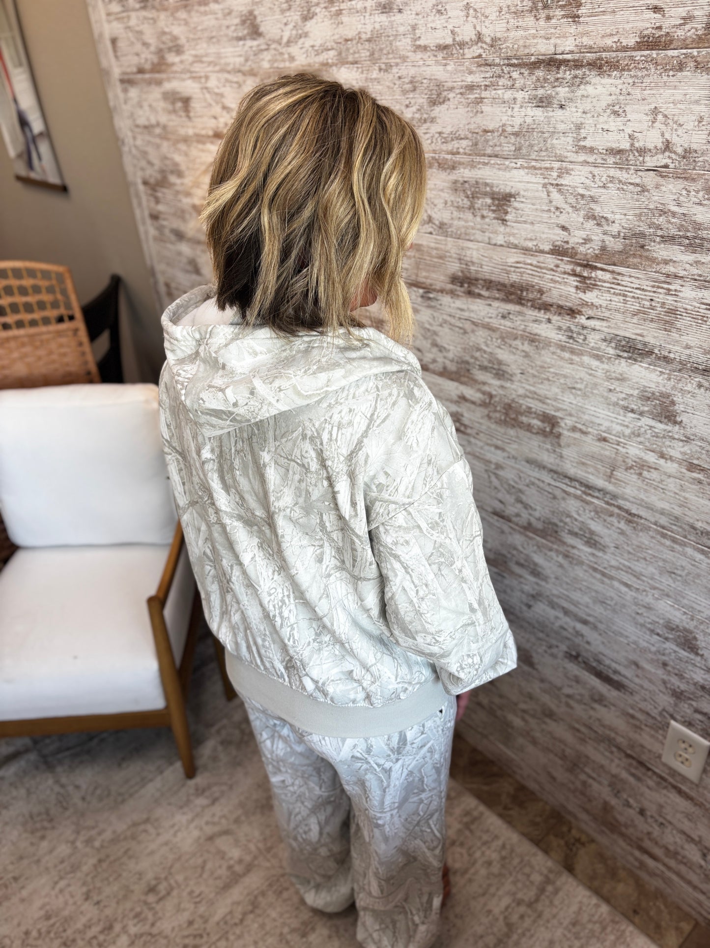 Gray Camo Zip Up