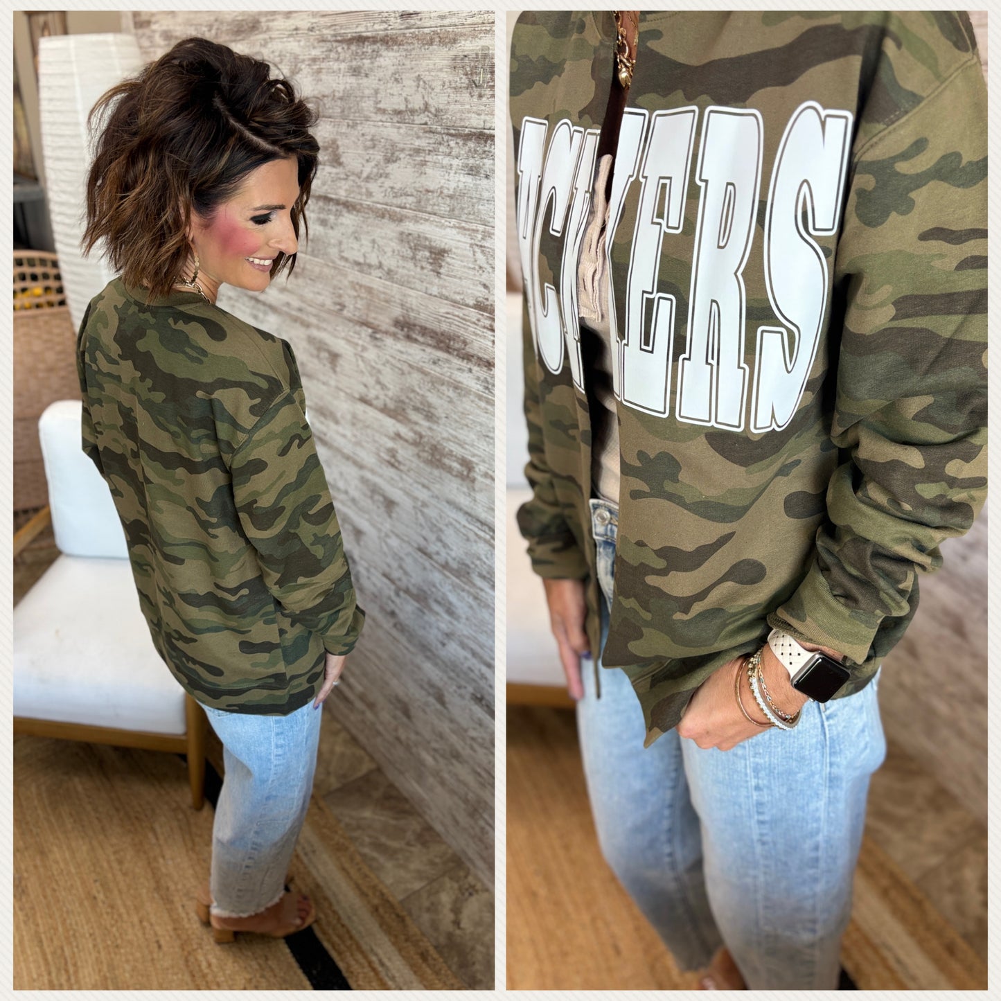 PACKERS Forest Camo Sweatshirt Cardigan