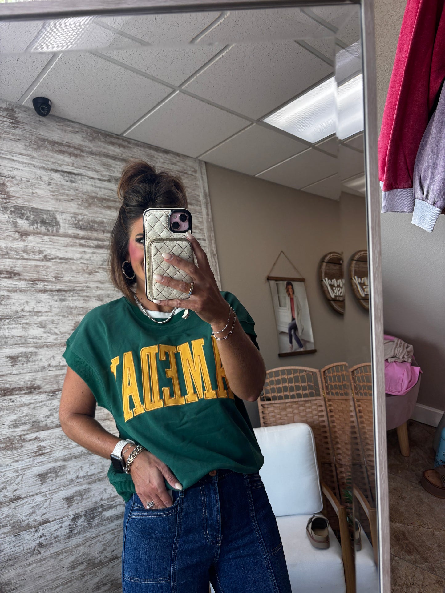 Green and Gold Game Day Short Sleeve Crew