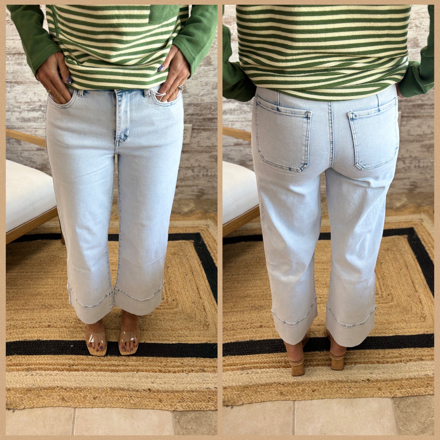 Kancan Light Wash Cropped Wide Leg KC20085L