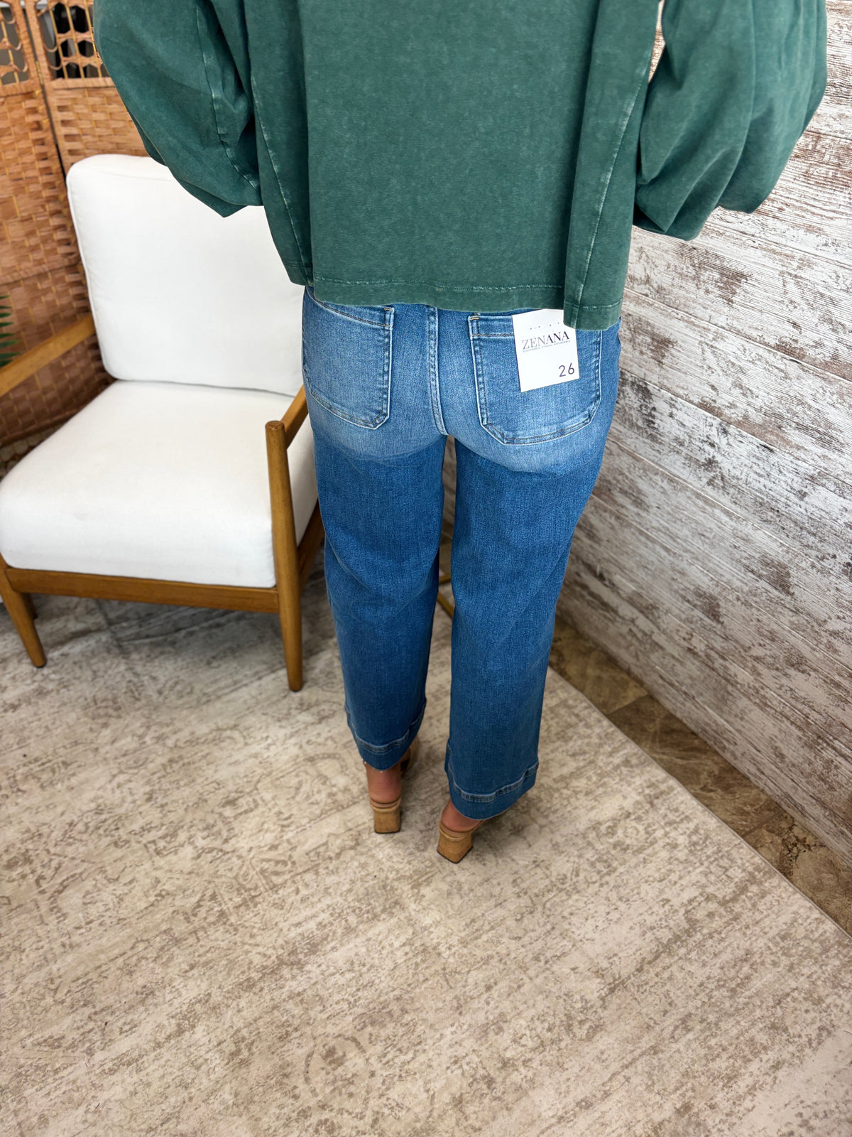 Zenana Pin Tuck Cropped Jean DYP-9558MM