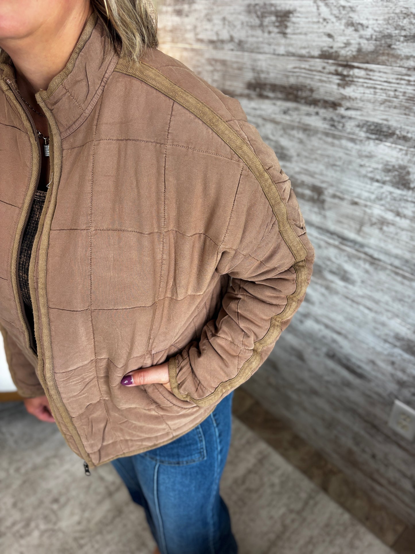 Tan Soft Quilted Jacket