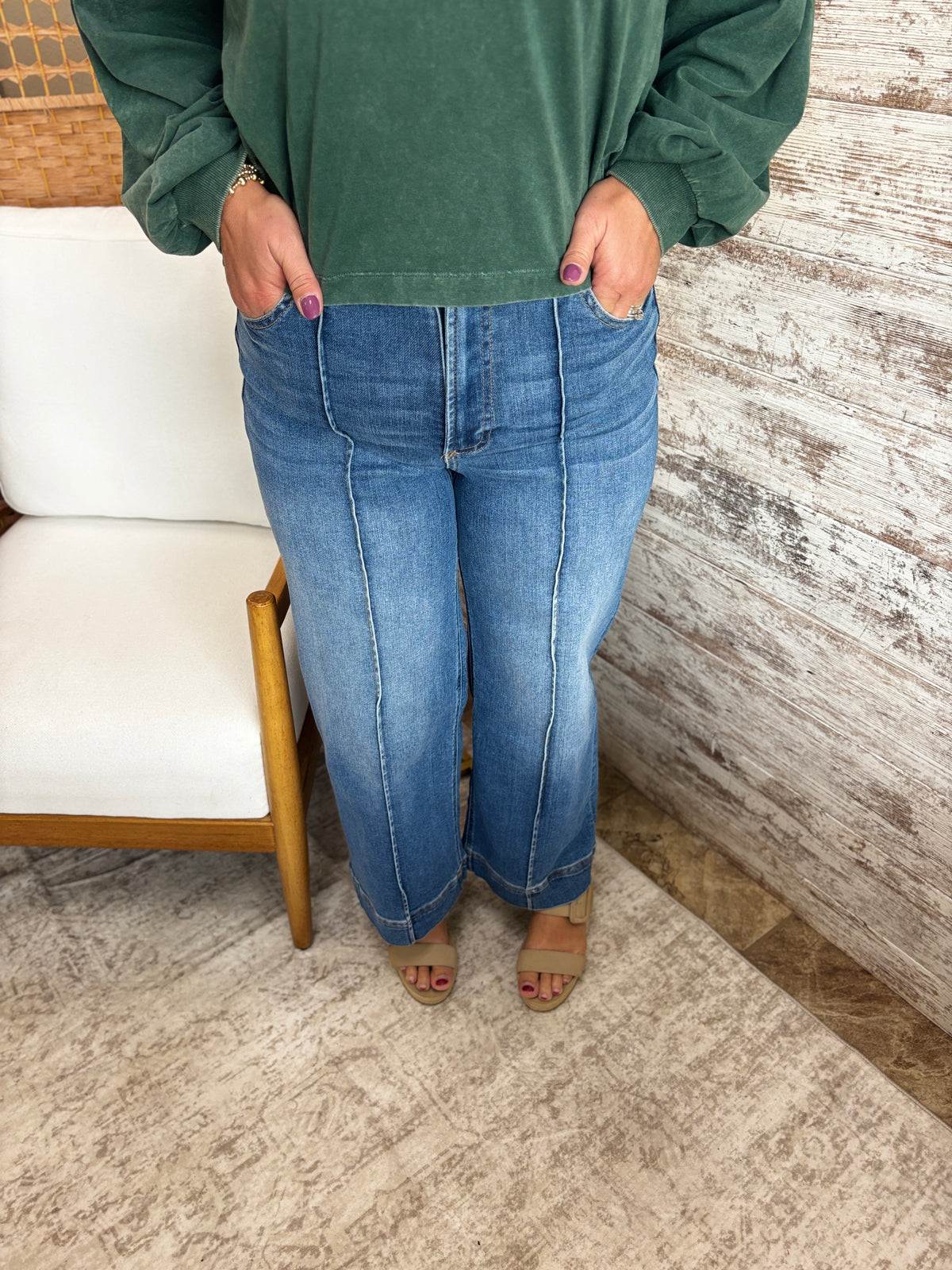 Zenana Pin Tuck Cropped Jean DYP-9558MM