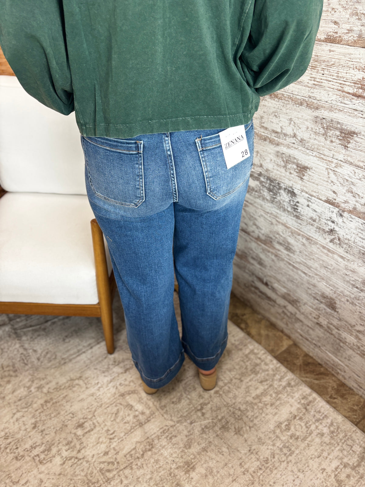 Zenana Pin Tuck Cropped Jean DYP-9558MM