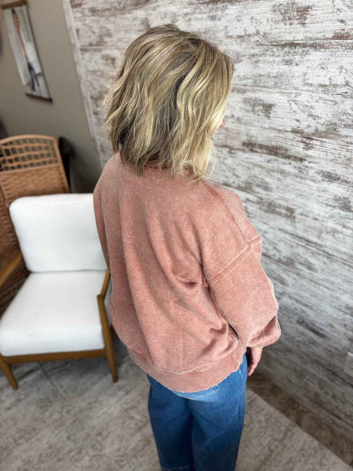 Rust Acid Wash Pullover