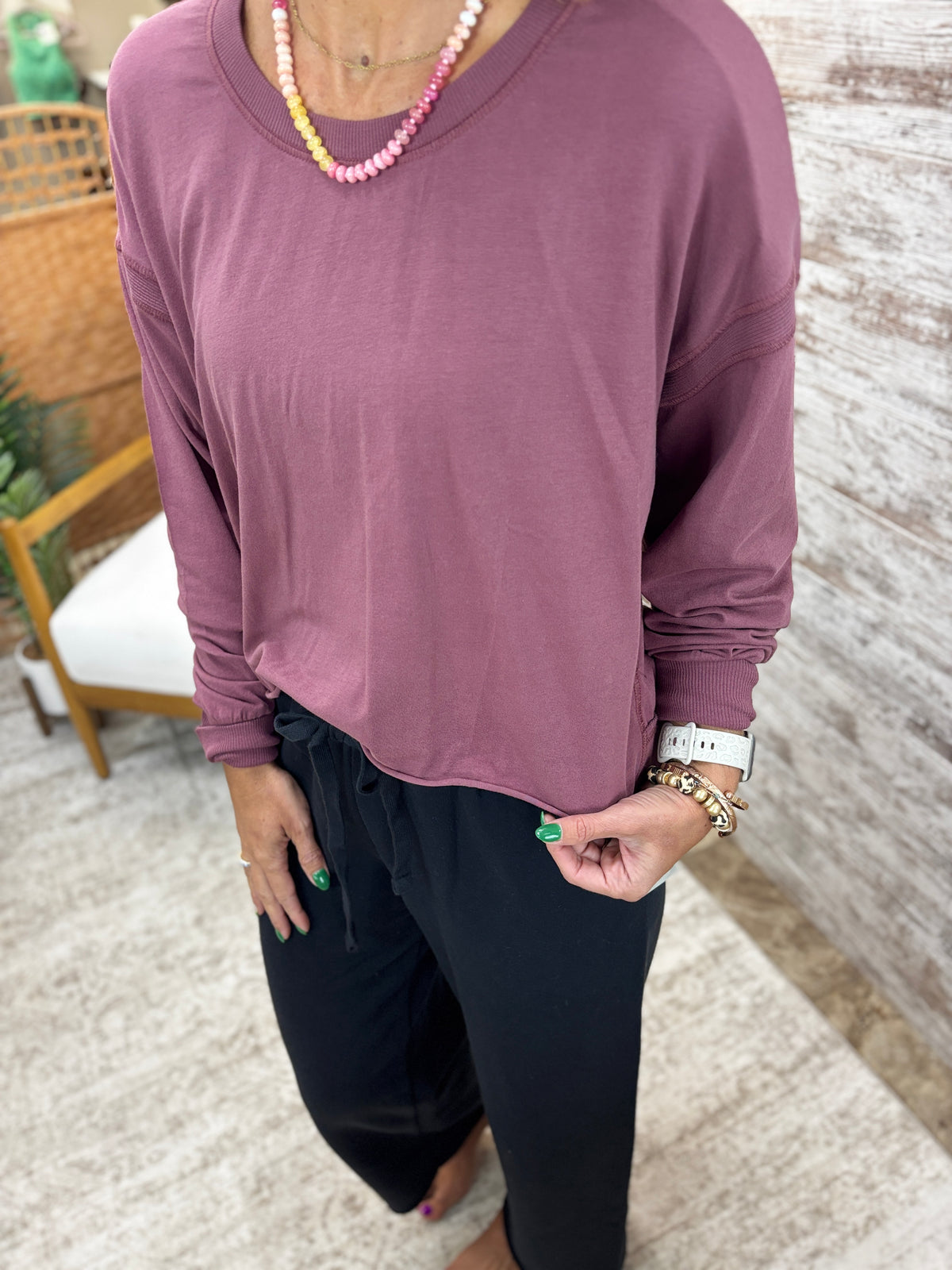 Rosewood Crescent Pima Cotton Open Back Top