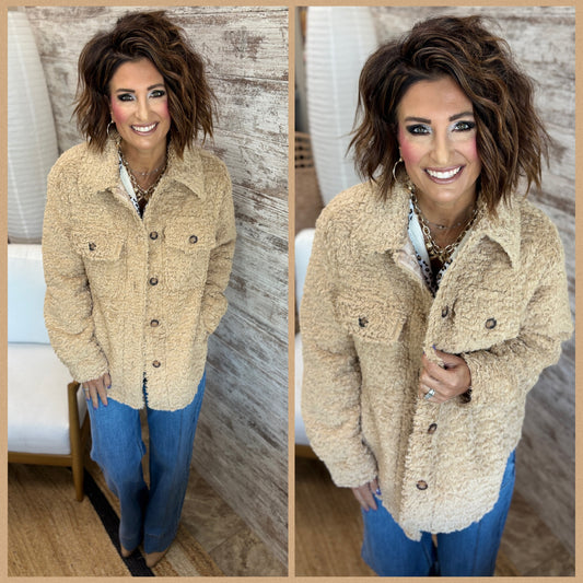 Teddy Bear Latte Woven Jacket