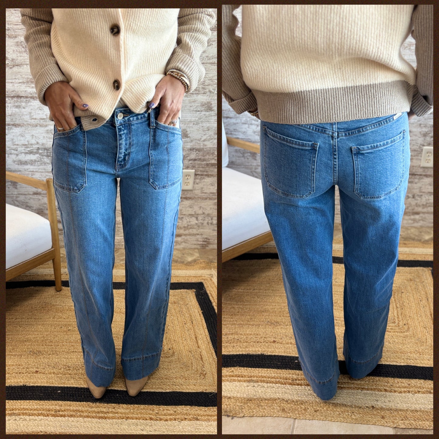 Kancan Mid Rise Wide Leg Jean KC70100MD