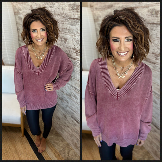 Vintage Washed Oversize Sweater ~ 2 Colors
