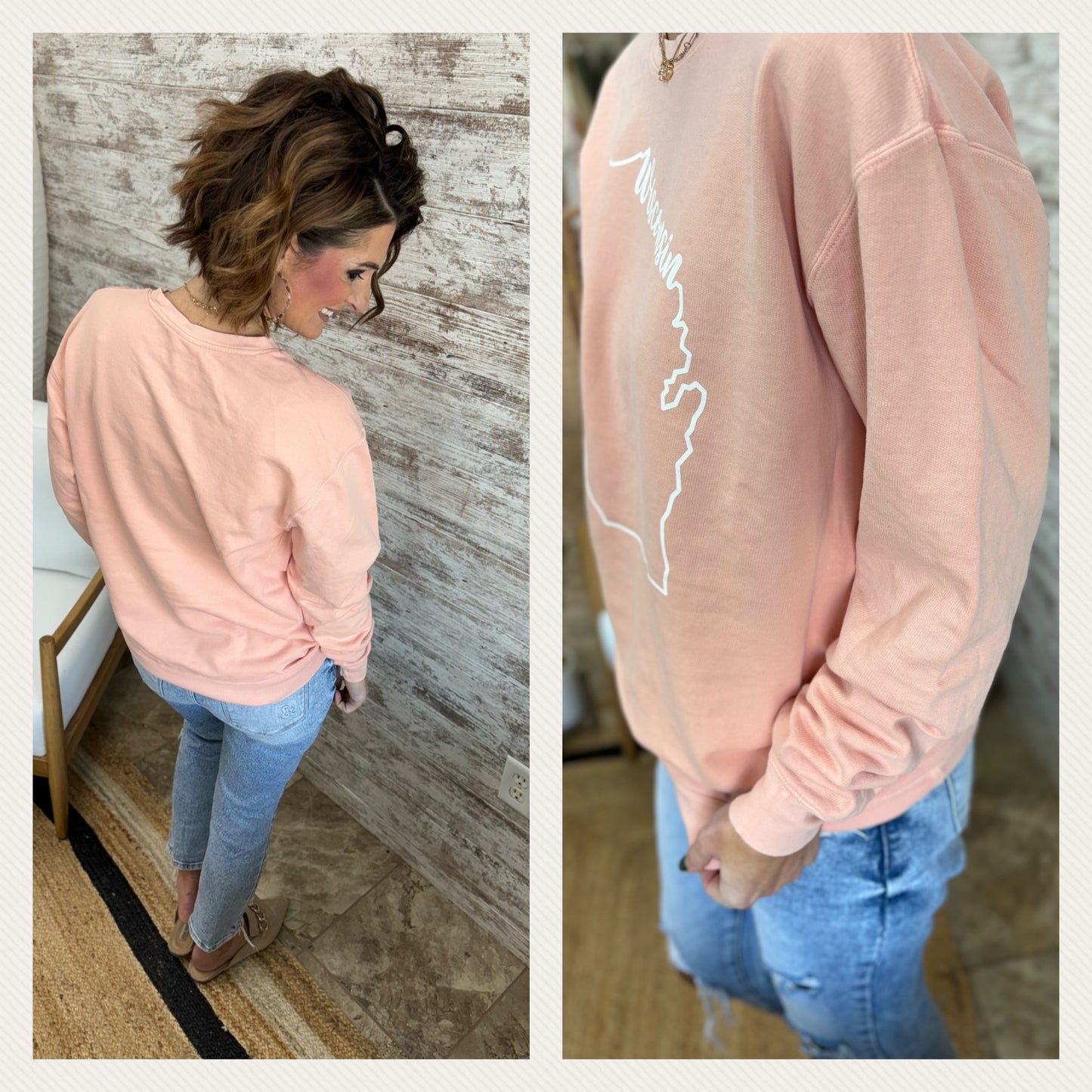 Comfort Color Pigment Dyed Crewneck with New Wisconsin Designs