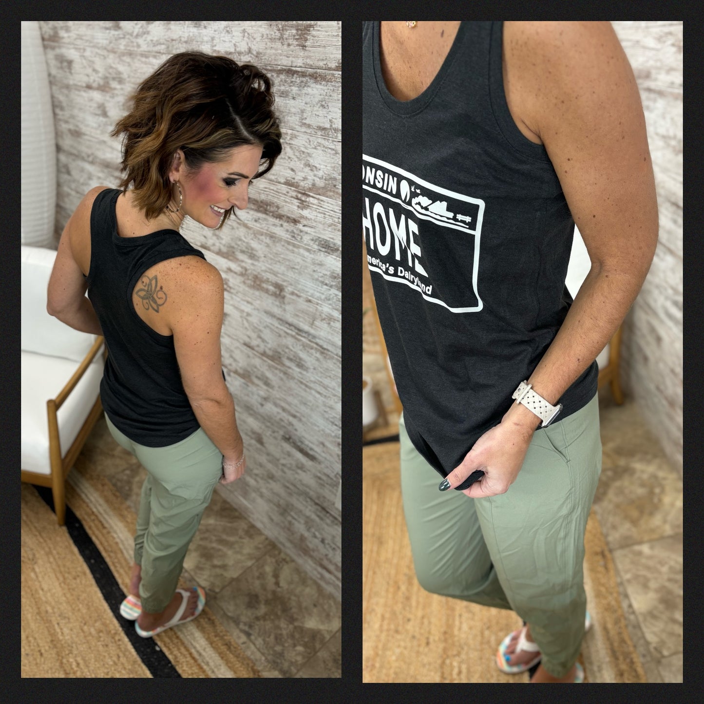 District Charcoal Racer Back Tank