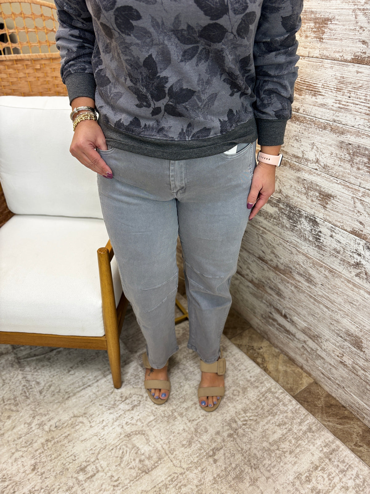 Zenana Sleet Denim Barrell Jeans DMP1758A
