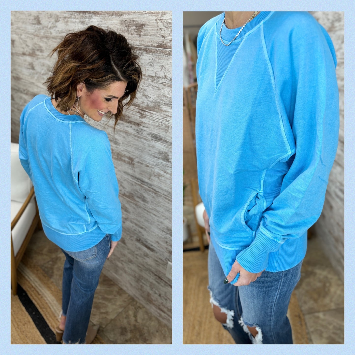 Pigment Dyed French Terry Pullover With Pockets