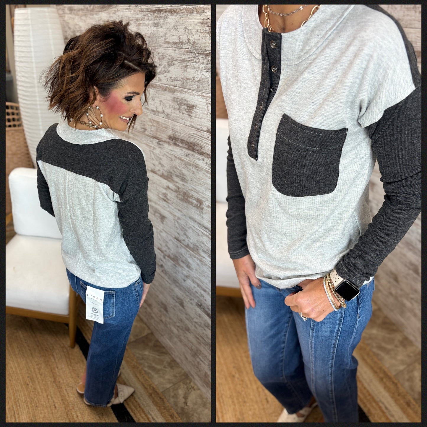 Soft Henley Long Sleeve ~ 2 Colors