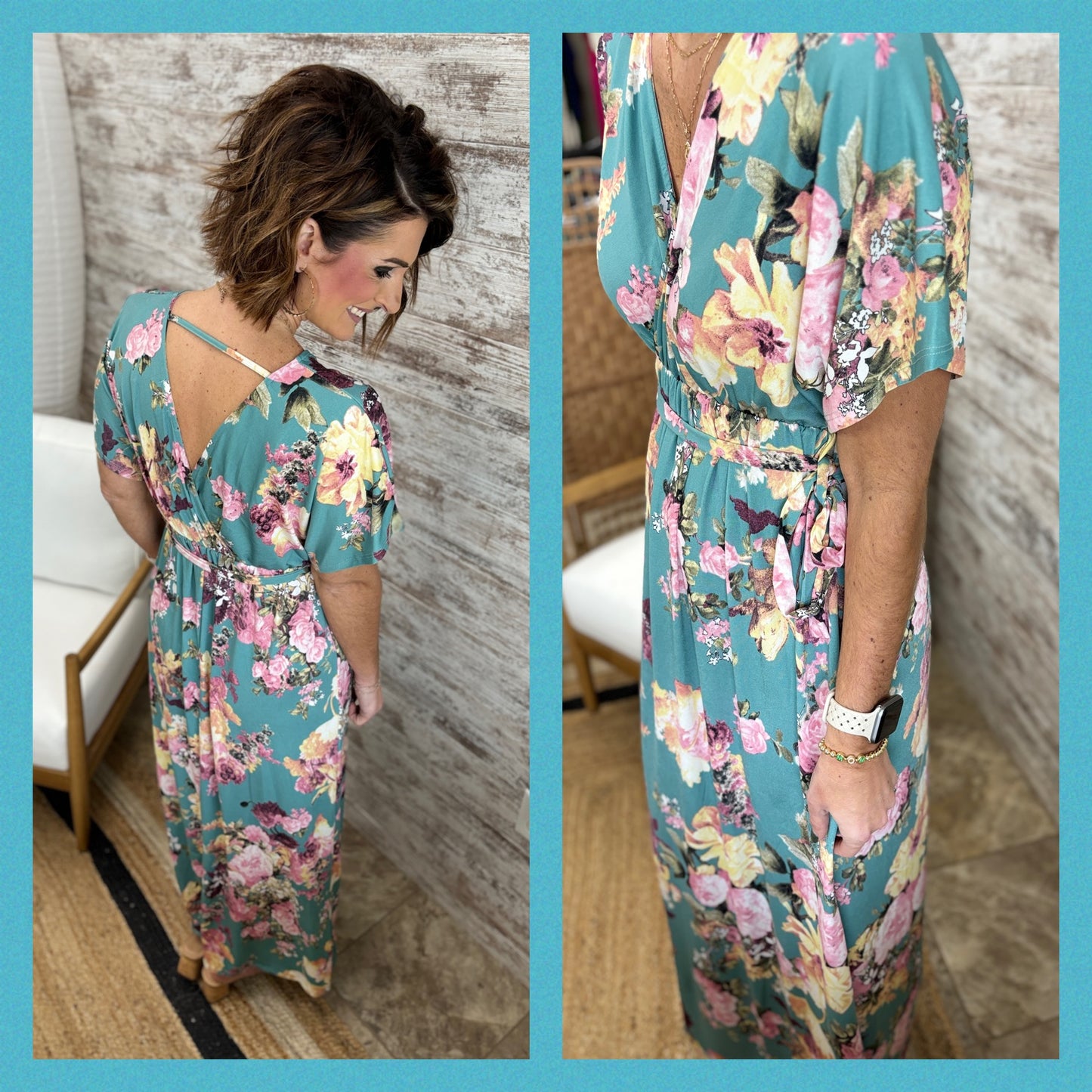 Floral Kimono Style Wrap Dress~2 Colors
