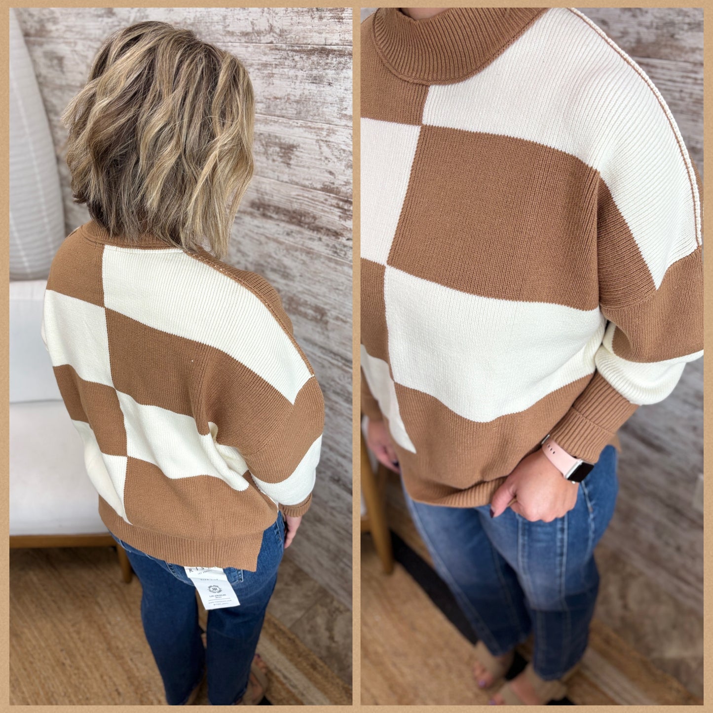 Latte Combo Color Block Sweater